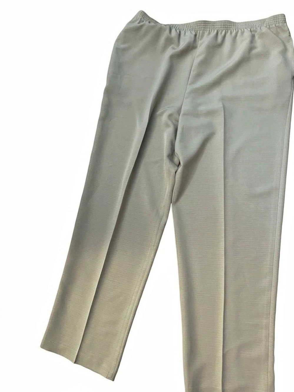 BonWorth Vintage Sage Green Elastic Waist Straight Leg Pants Size L